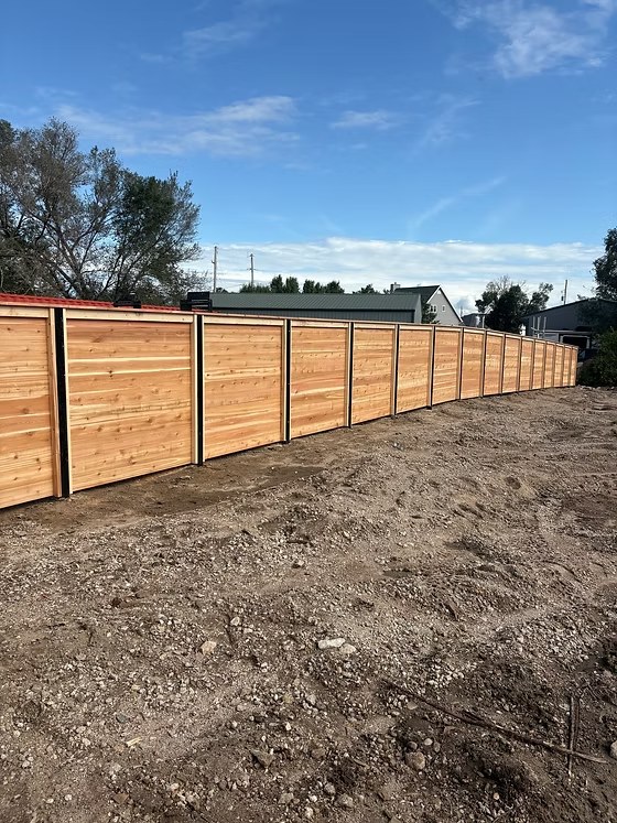 Horizontal wood privacy fence full property install in Sarpy County, Nebraska